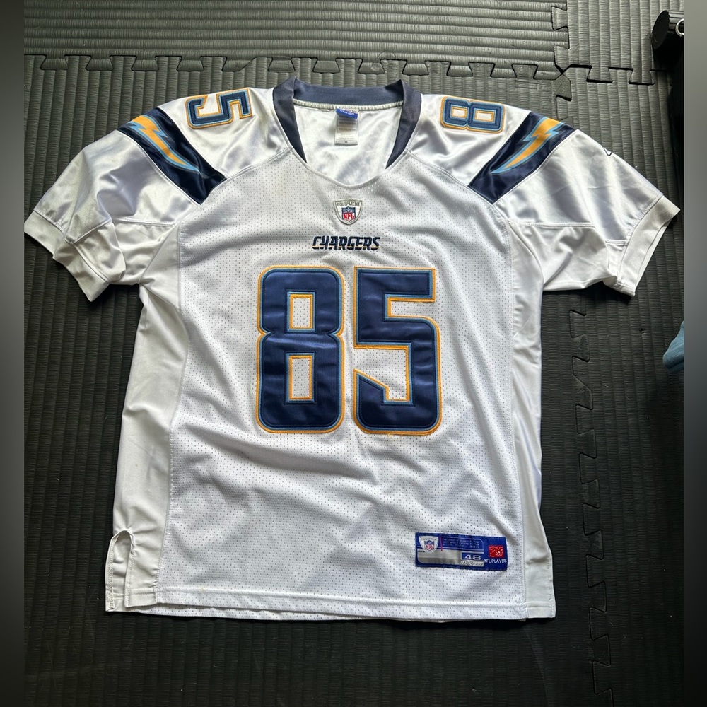 White and Blue Chargers Jersey
